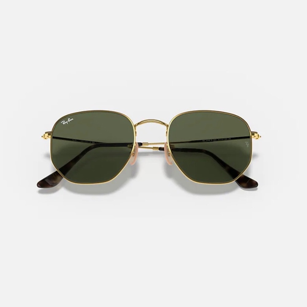 Rayban Hexagon Green Lens Sunglasses